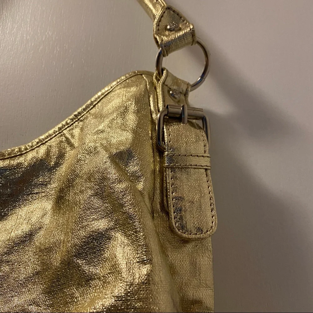 Gold Metallic Shoulder Bag for Women